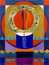 Eternal Flame, ca 2004 (äggtempera på gessoad panel med bladguld)