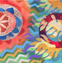 Meditation18 Waves, ca 2017 (akryl på duk)