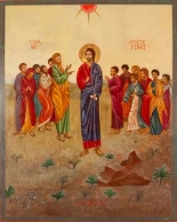 Sankt Peter och Kristus, 2000 (äggtempera, bladguld, trä)