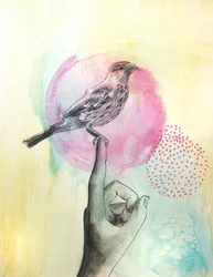 Fingerhållare ”Pink Bird”
