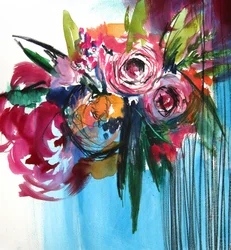 Livfulla abstrakta blommor