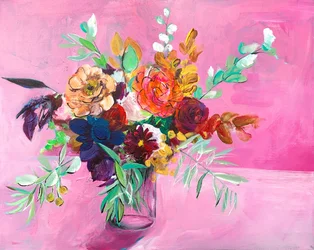 Färgsprakande blomsterbukett
