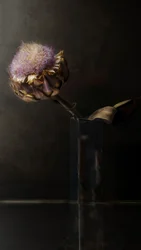 Stämningsfull kronärtskocksblomma