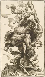 Hercules som kämpar mot raseri och oenighet