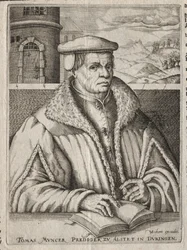 Porträtt av Thomas Munzer, 1609.