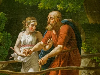 Oidipus och Antigone, detalj