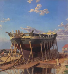 En korvett på slipwayen.