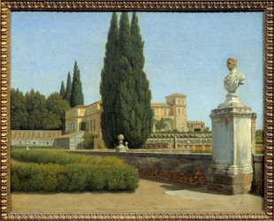 I trädgårdarna i Villa Albani. Målning av Christoffer Wilhelm Eckersberg (1783-1853) Ec. Dan.