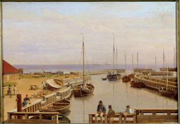 Dragors hamn i Danmark 1826 Målning av Christoffer Wilhelm Eckersberg (1783-1853) 1826 Sön. 0,22x0,31 m