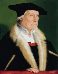 Porträtt av kosmografen Sebastian Munster (1489-1552). Omkring 1552