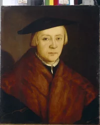 Porträtt av en man (Porträtt av en man). Målning av Christophe Amberger (cirka 1500-1562), olja på trä, efter 1548. Tysk konst