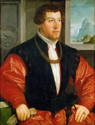 Renässans: Porträtt av Christoph Baumgartner (1514-1586) av Amberger, Christoph (ca 1500-1562)