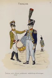 En trumslagare och mästare bagare från prefekturgardet i Hamburg, ca 1806