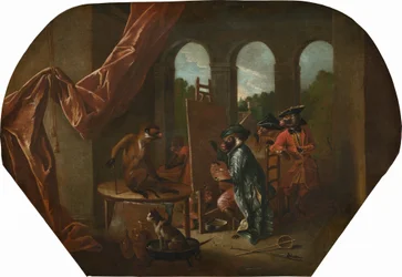 Singerie: The Painter, ca 1739 (olja på duk)