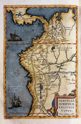 Karta över Peru, från dokumenten från Hernando de Sotos expedition 1570