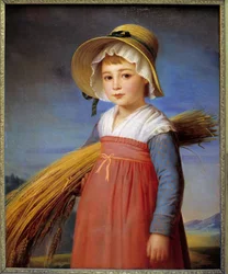 La petite gleaneuse Målning av Christophe Degeorge (1786-1854) Musee Bargoin från 1800-talet, Clermont Ferrand (Clermont-Ferrand)