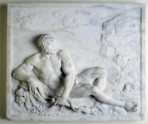 Hercules i vila (lågrelief i marmor)
