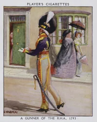 A Gunner of the Royal Horse Artillery (färg litho)