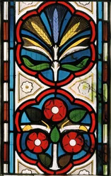 Rosor och vete, 1865 (målat glas)