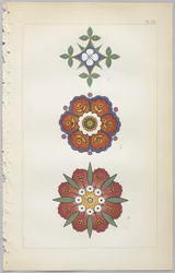 Konsten att dekorativ design: med en bilaga, som visar de timmar på dygnet då blommor öppnar, publicerad av Day & Son, London, 1862