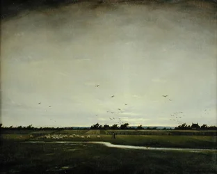 An English Landscape, Romney Marsh (olja på duk)