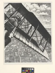 Att bygga flygplan: Banking At 4 000 Feet (litografi)