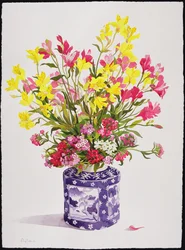 Blommor i en kinesisk burk (wc)