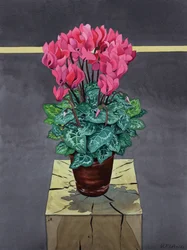 Stilleben Cyclamen (akvarell på papper)