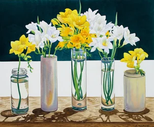 Still Life Freesias (akvarell på papper)