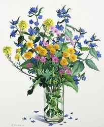 Vilda blommor med Alkanet, 2021 (akvarell på papper)