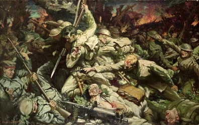 Walesarna vid Mametz Wood (olja på duk)