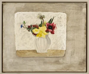 Vårblommor i en vit burk, ca 1928