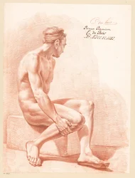 Sittande man naken, från sidan (1:a pris 1794)