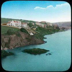 Fowey från slottet, Cornwall, sent 1800-tal eller tidigt 1900-tal