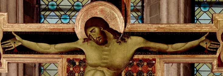 Krucifix detalj. Detrempe på trä av Cimabue (Cenni di Pepo) (1272-1302) 1268-1271 Mått 336x267 cm Arezzo, San Domenicos kyrka
