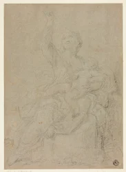 Sittande madonna med barn