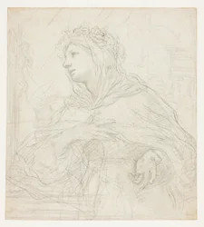 Studie av Santa Rosalia av Palermo