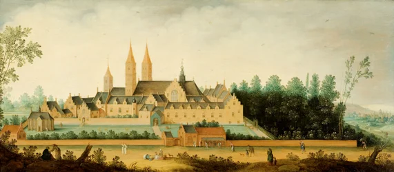 Vy över klostret Egmond-Binnen, ca 1638 (olja på pannå)
