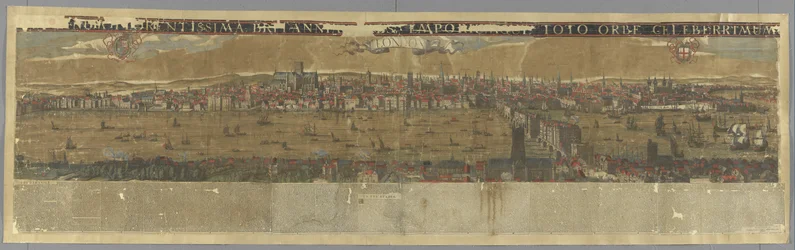 Utsikt över Themsen, med London Bridge, 