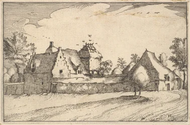 Walled Farm, tallrik 11 från Regiunculae et Villae aliquot Ducatus Brabantiae, ca. 1610