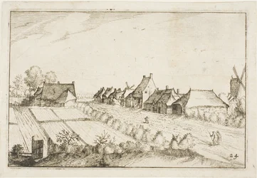 Åkrar och en väg, plansch 24 efter Bilder av gårdar, lanthus och rustika byar (Praediorum villarum et rusticarum casularum icones)