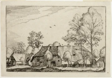 Stor gård, plåt tio efter Bilder av gårdar, lanthus och rustika byar (Praediorum villarum et rusticarum casularum icones)
