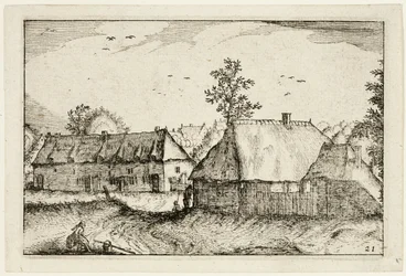 Stora skjul, plansch 21 efter Bilder av gårdar, lanthus och rustika byar (Praediorum villarum et rusticarum casularum icones)