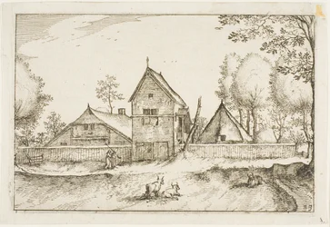 Stor muromgärdad gård, plansch 23 efter Bilder av gårdar, lanthus och rustika byar (Praediorum villarum et rusticarum casularum icones)