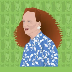 Porträtt av Grace Coddington, kreativ chef för US Vogue