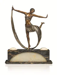 Art déco-figur med upplyst bas, 