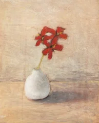 Stilleben med röda blommor