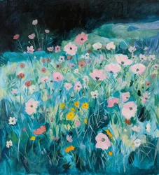 Drömmande blommig äng