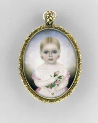 Portrait of a Girl, ca 1840 (akvarell på elfenben, förgylld och glas)