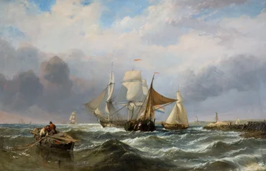 Fartyg utanför den holländska kusten, 1829-1860.